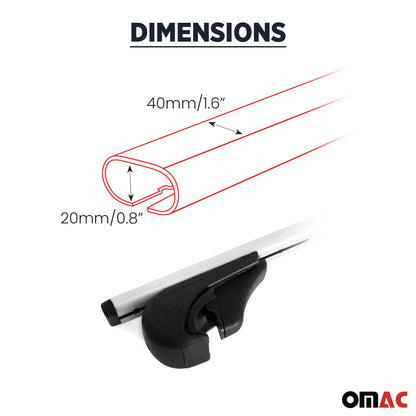 2018-2023 Subaru Crosstrek Roof Rack Cross Bars Silver