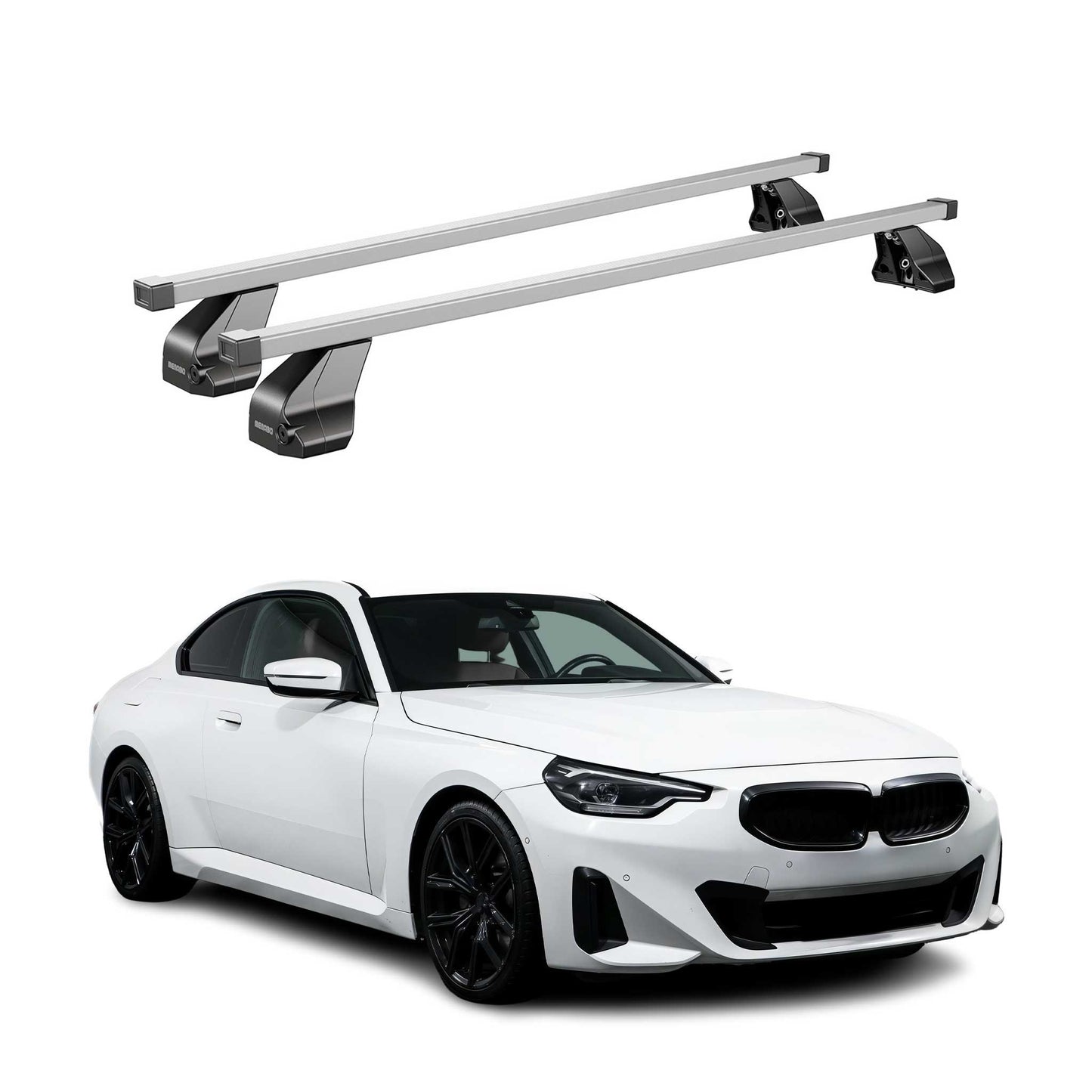 2022-2026 BMW 2 Series G42 Coupe G87 Roof Rack Cross Bars Silver