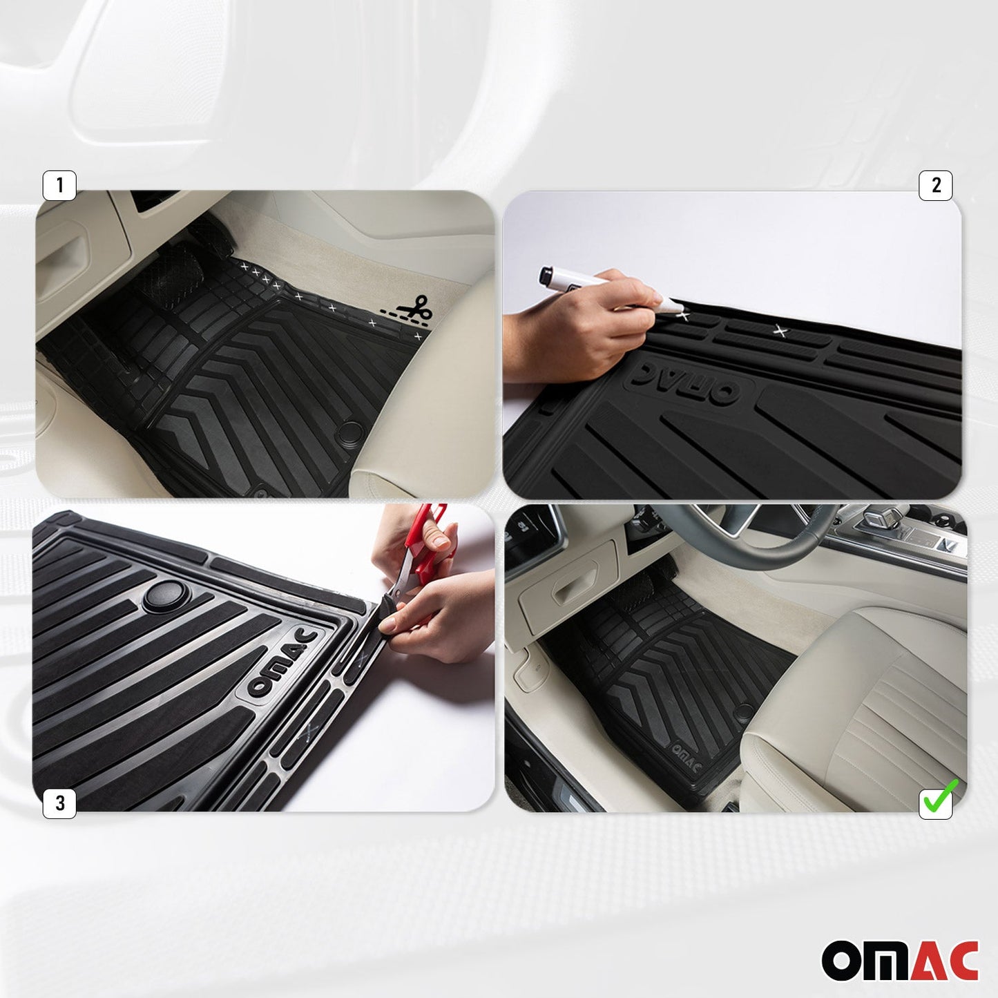 VW Jetta Universal Floor Mats Liner All Weather 3D Black Waterproof 4Pcs