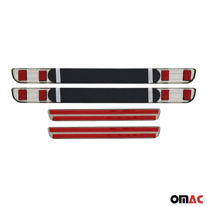 Mitsubishi Door Sill Scuff Plate Illuminated Sport Stainless Steel Dark 4 Pcs