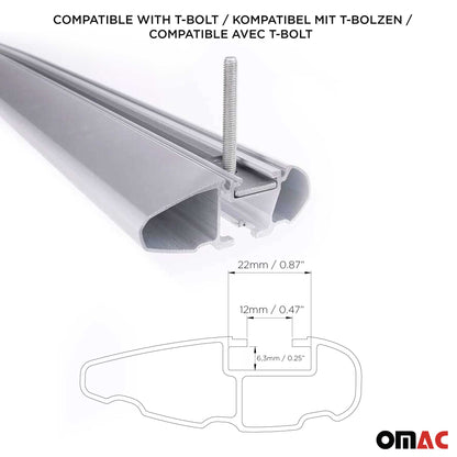 2025-2026 Mazda CX-70 Roof Rack Cross Bars Luggage Carrier Alu Gray 2x