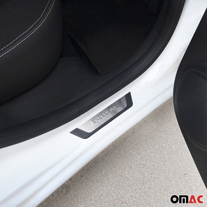Nissan Leaf Note Door Sill Scuff Plate Scratch Protector Exclusive Brushed Stainless Steel 4Pcs
