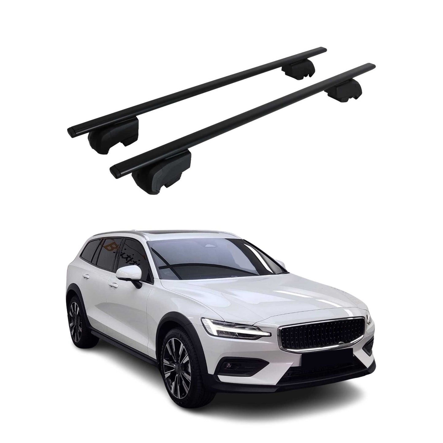 2015-2024 Volvo V60 Cross Country Roof Rack Cross Bars Black
