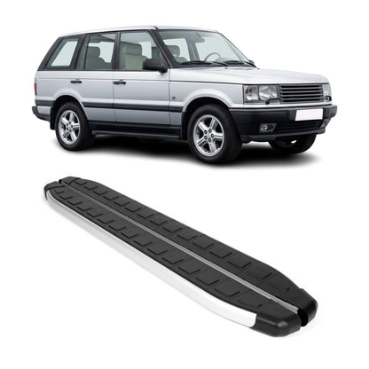1994-2002 Land Rover Range Rover Running Boards Side Steps Silver & Black