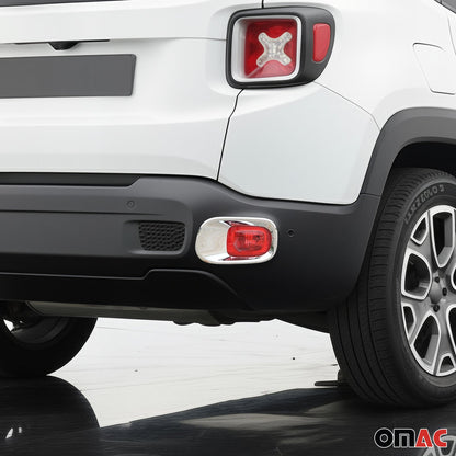2015-2024 Jeep Renegade Trunk Reflector Frame Trim Chrome Silver 2Pcs