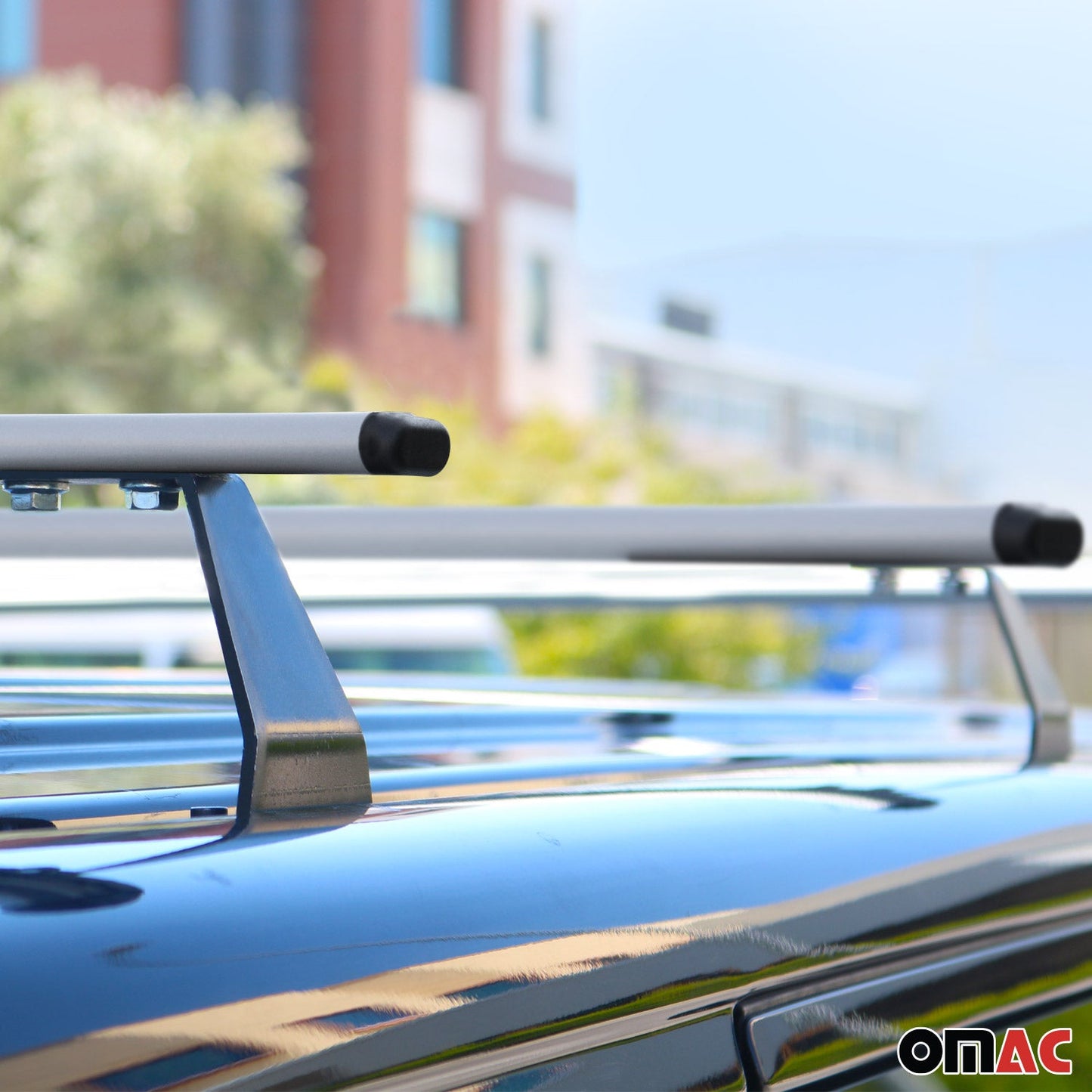 2020-2026 VW Caddy Roof Rack Cross Bars Steel Silver 2Pcs