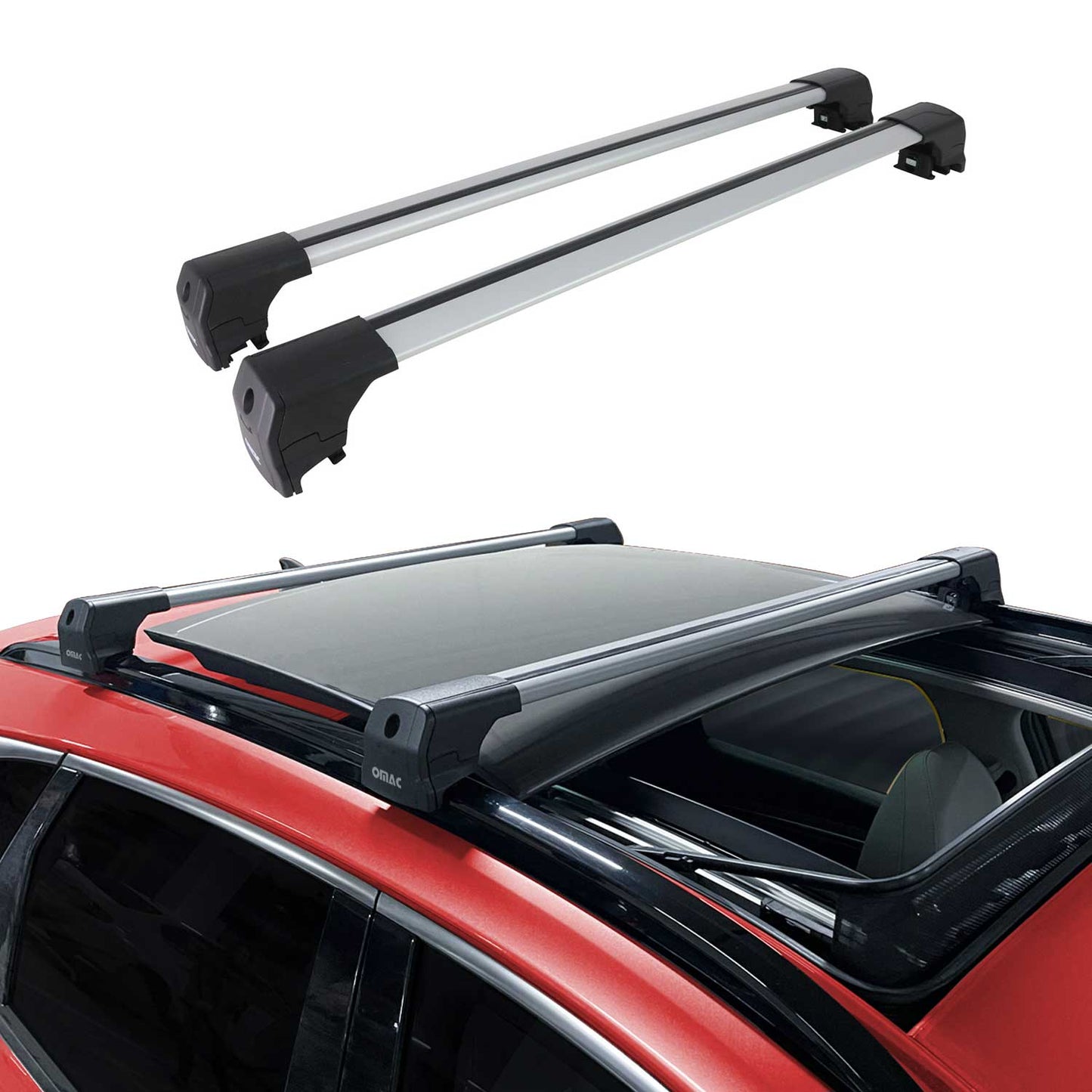 2021-2026 Cadillac Escalade Roof Rack Cross Bars Silver Aluminium 2Pcs
