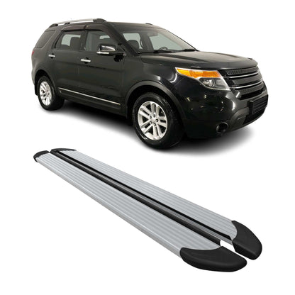 2011-2019 Ford Explorer Running Boards Side Steps Silver