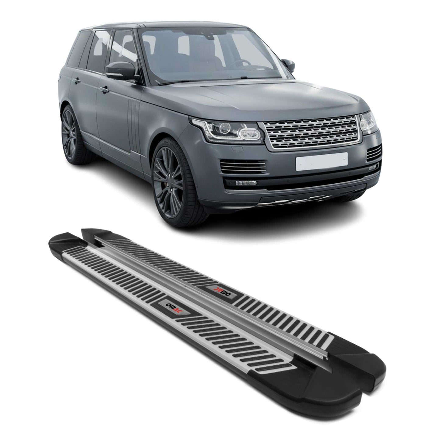 2013-2021 Land Rover Range Rover IV Vogue L1 SWB Running Boards Side Steps Silver & Black