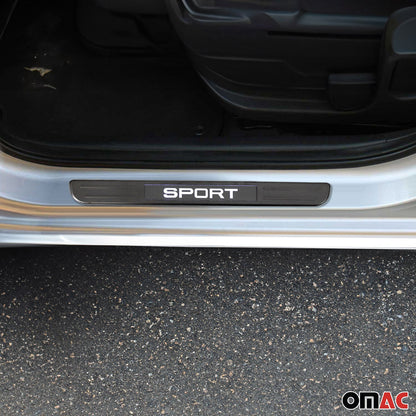 2018-2024 VW Tiguan Door Sill Scuff Plate Illuminated Brushed Stainless Steel Dark