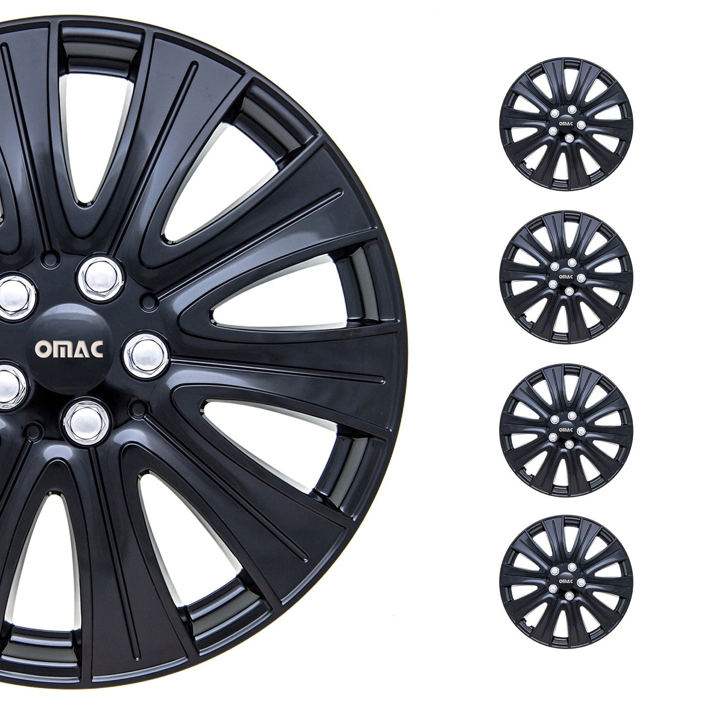 16" Hub Caps for Ford Transit 150 250 350 2015-2025 Black Silver Wheel Covers 4x