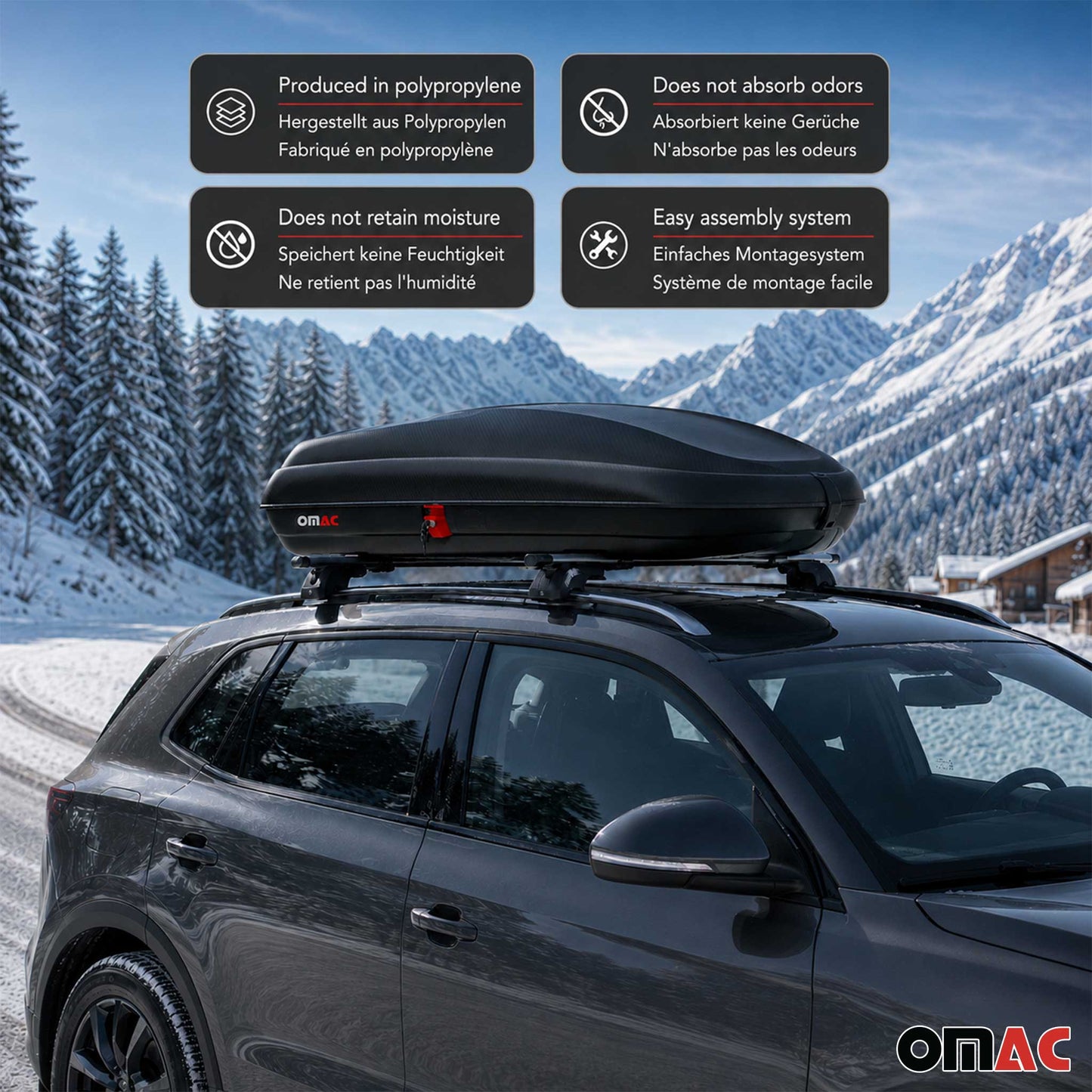 Roof Cargo Box 11.3 Cubic Feet Carbon Fiber Textured