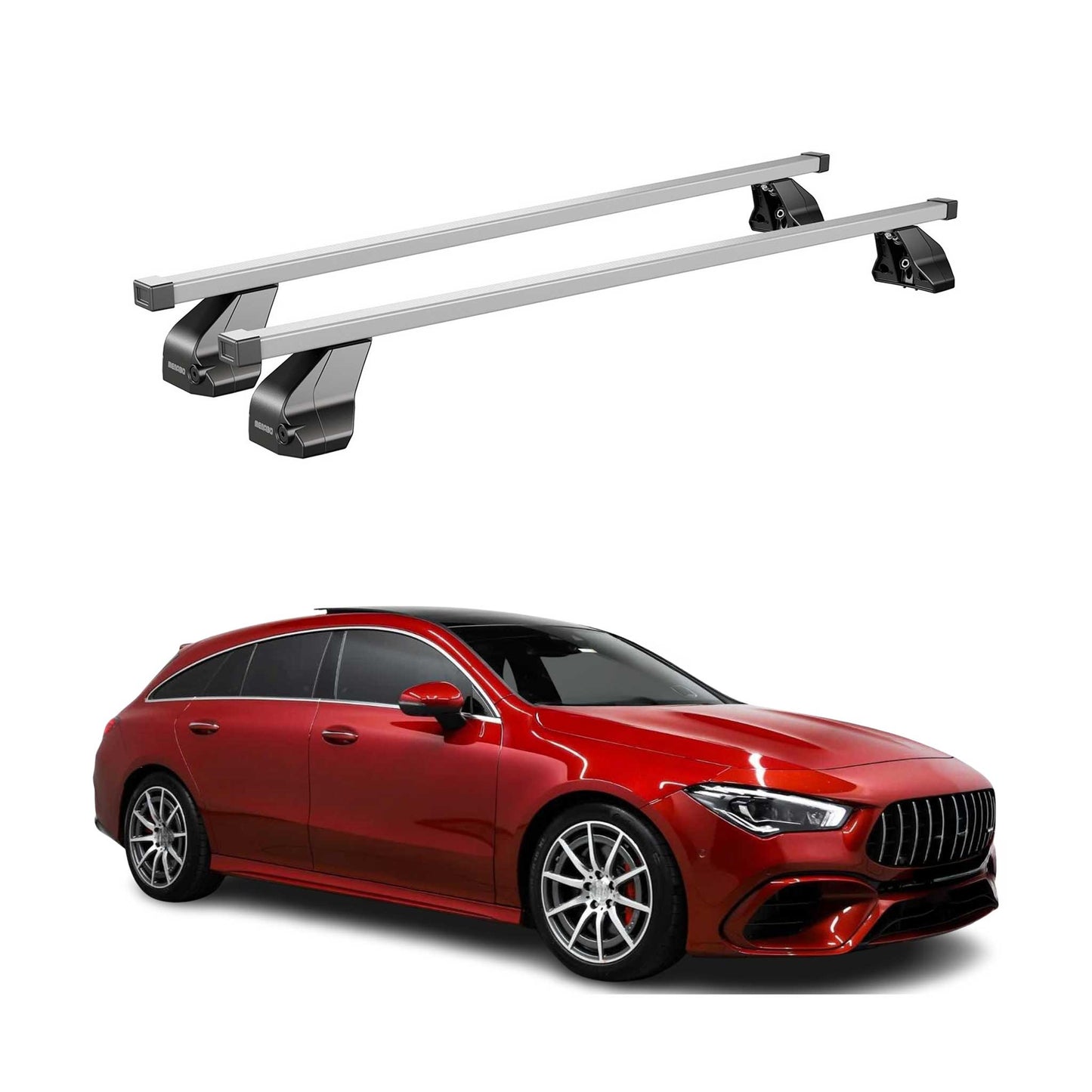 2020-2026 Mercedes CLA Shooting Brake X118 Roof Rack Cross Bars Silver