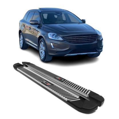 2010-2017 Volvo XC60 Running Boards Side Steps Silver & Black