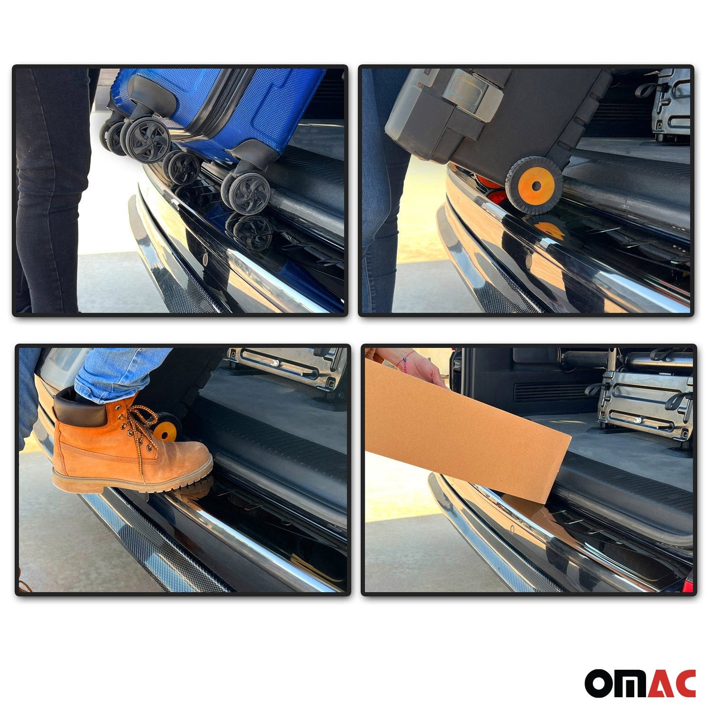 2006-2010 VW Passat B6 Wagon Rear Bumper Sill Cover Protector Guard Stainless Steel Dark