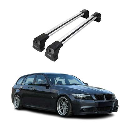 2004-2012 BMW 3 Series E90 Sedan E91 Touring Roof Rack Cross Bars Silver