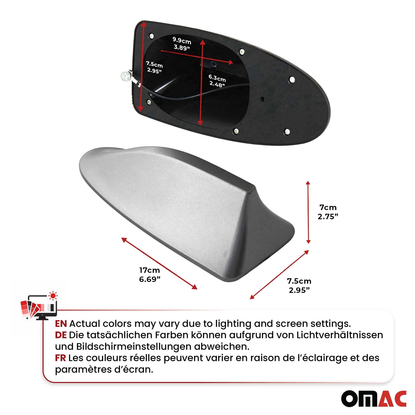 Car Shark Fin Antenna Roof Radio AM/FM Signal Aerial Accessories Grey