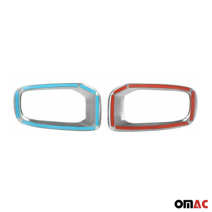 2015-2018 Jeep Renegade Fog Light Lamp Bezel Cover Steel Dark 2 Pcs