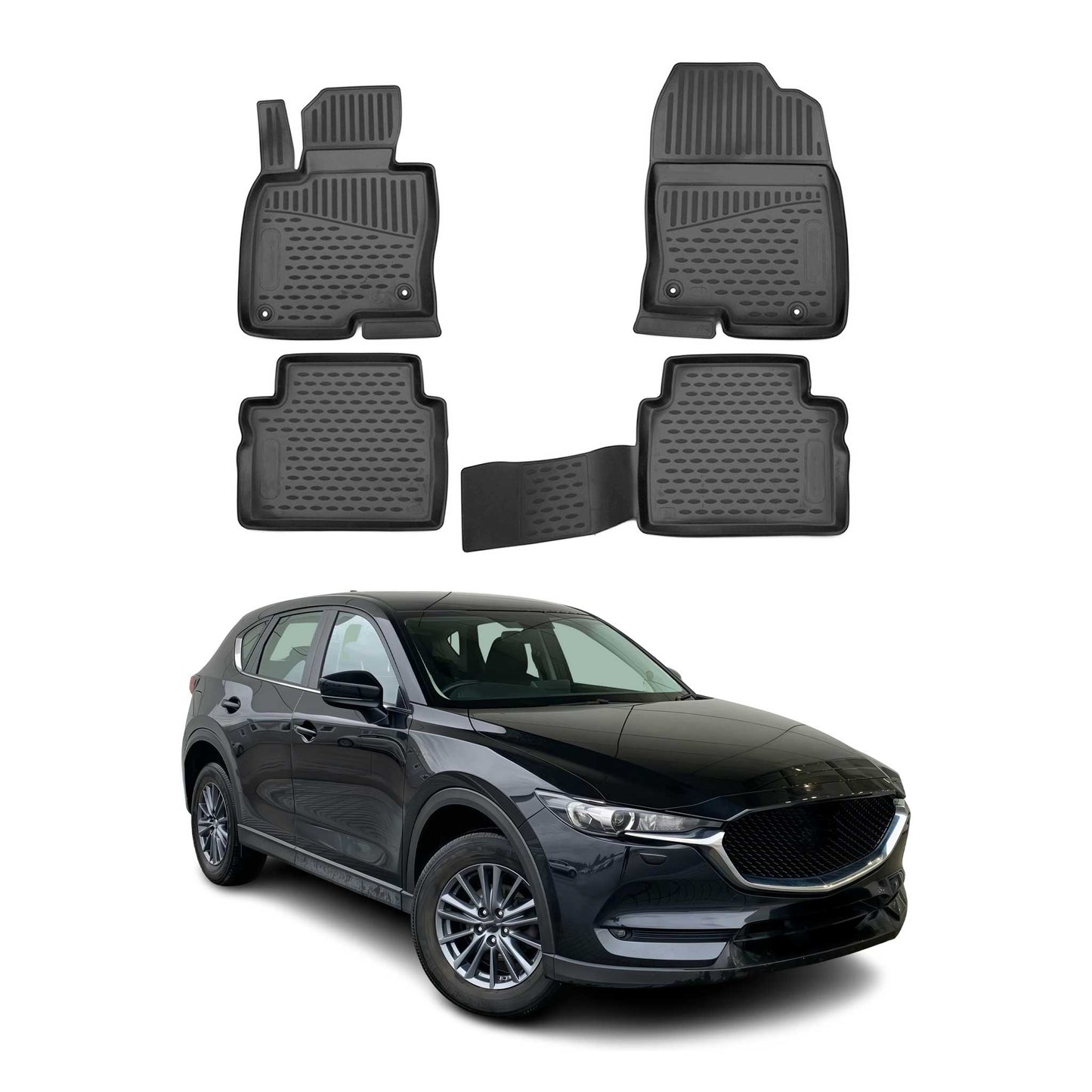 2017-2025 Mazda CX-5 2.gen Floor Mats Liners Full Set All Weather Black
