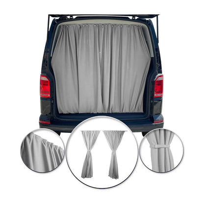 RAM ProMaster City Trunk Tailgate Curtain Gray 2 Privacy Curtains