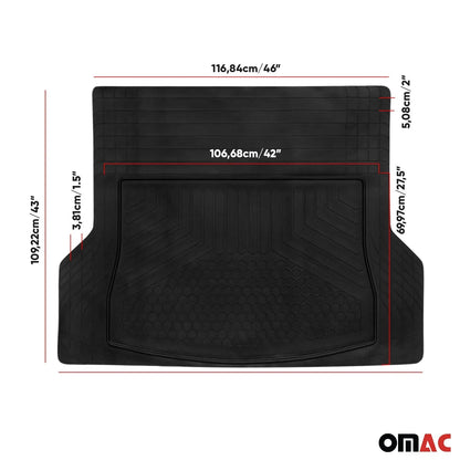 2019-2023 VW Arteon Universal Cargo Mat Liner Waterproof Rubber Black 1Pc