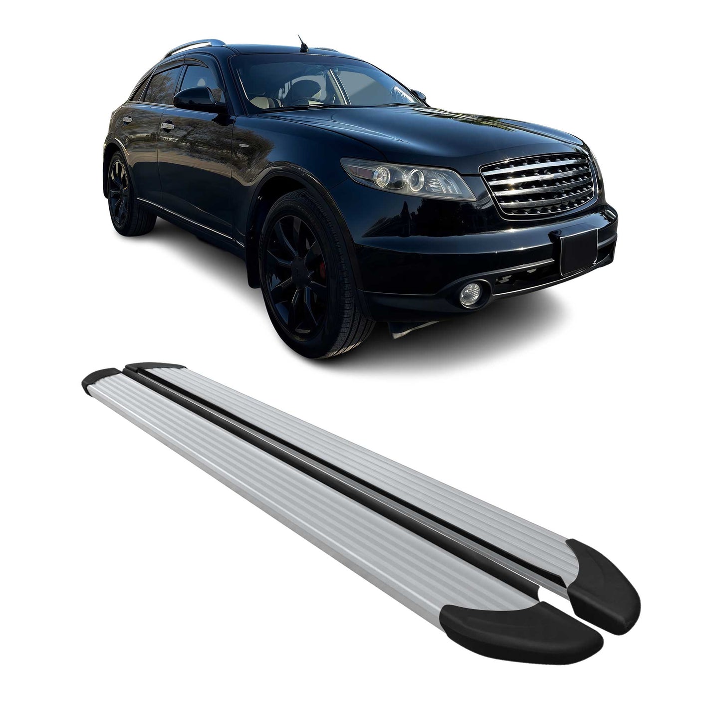 2003-2008 Infiniti FX35 Running Boards Side Steps Silver
