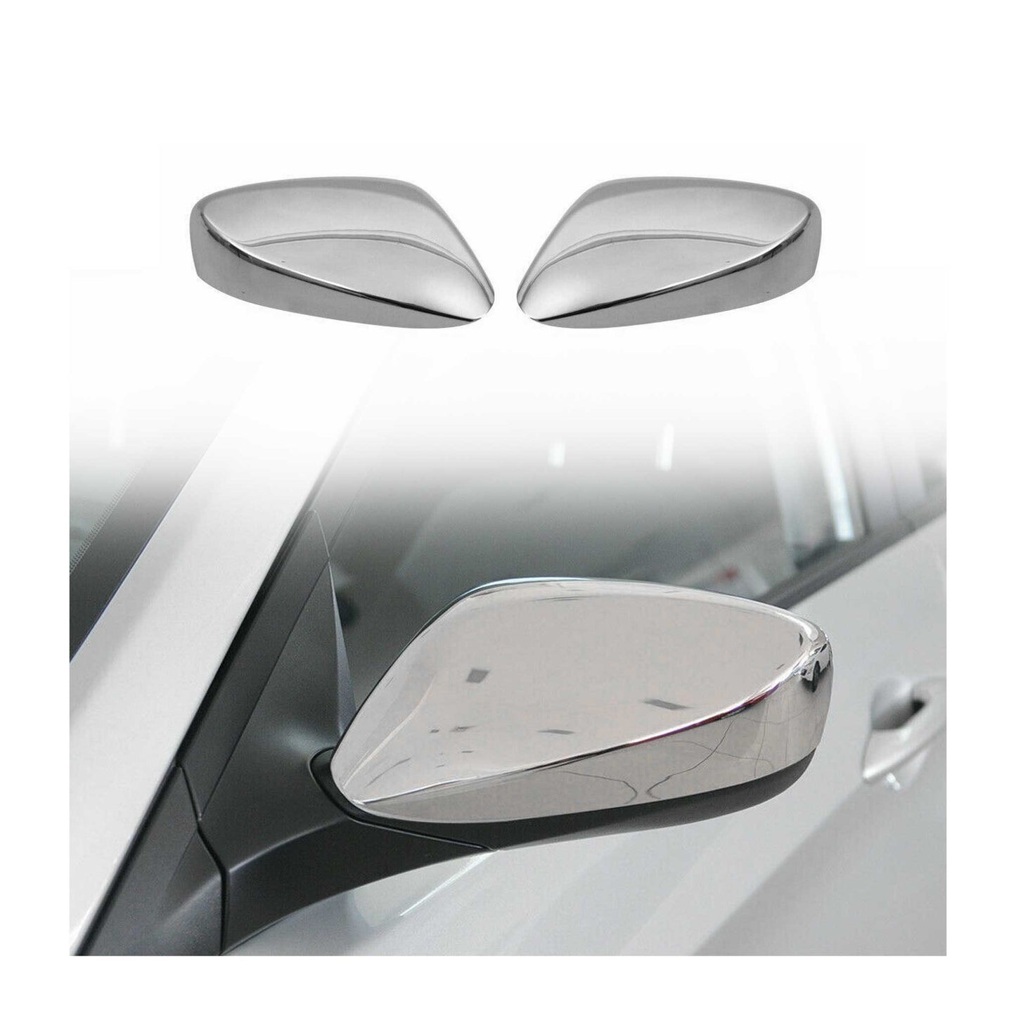 2011-2015 Hyundai Elantra Side Mirror Cover Caps Stainless Steel Silver 2 Pcs