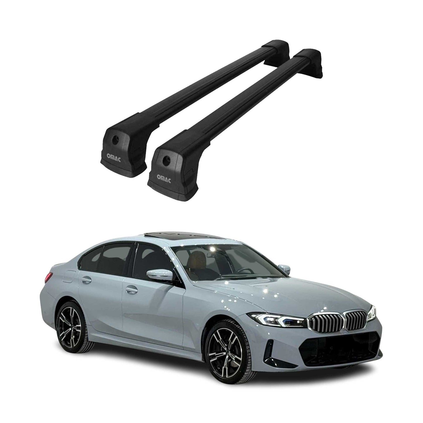 2021-2026 BMW 3 Series G20 Sedan 2019-2026 / M3 G80 Roof Rack Cross Bars Black