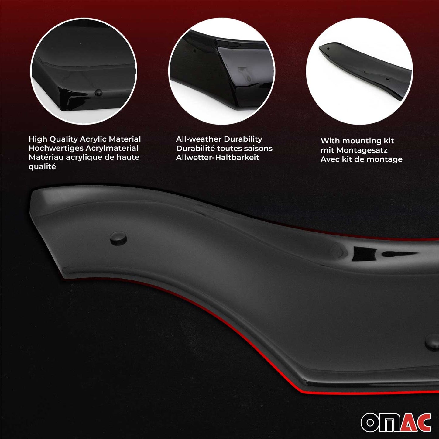 2006-2009 Land Rover Range Rover Sport Front Bug Shield Hood Deflector 1 Pc Smoke