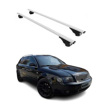 Roof Rack Cross Bars Carrier Durable for Audi A4 Wagon 2001-2005 Gray 2Pcs