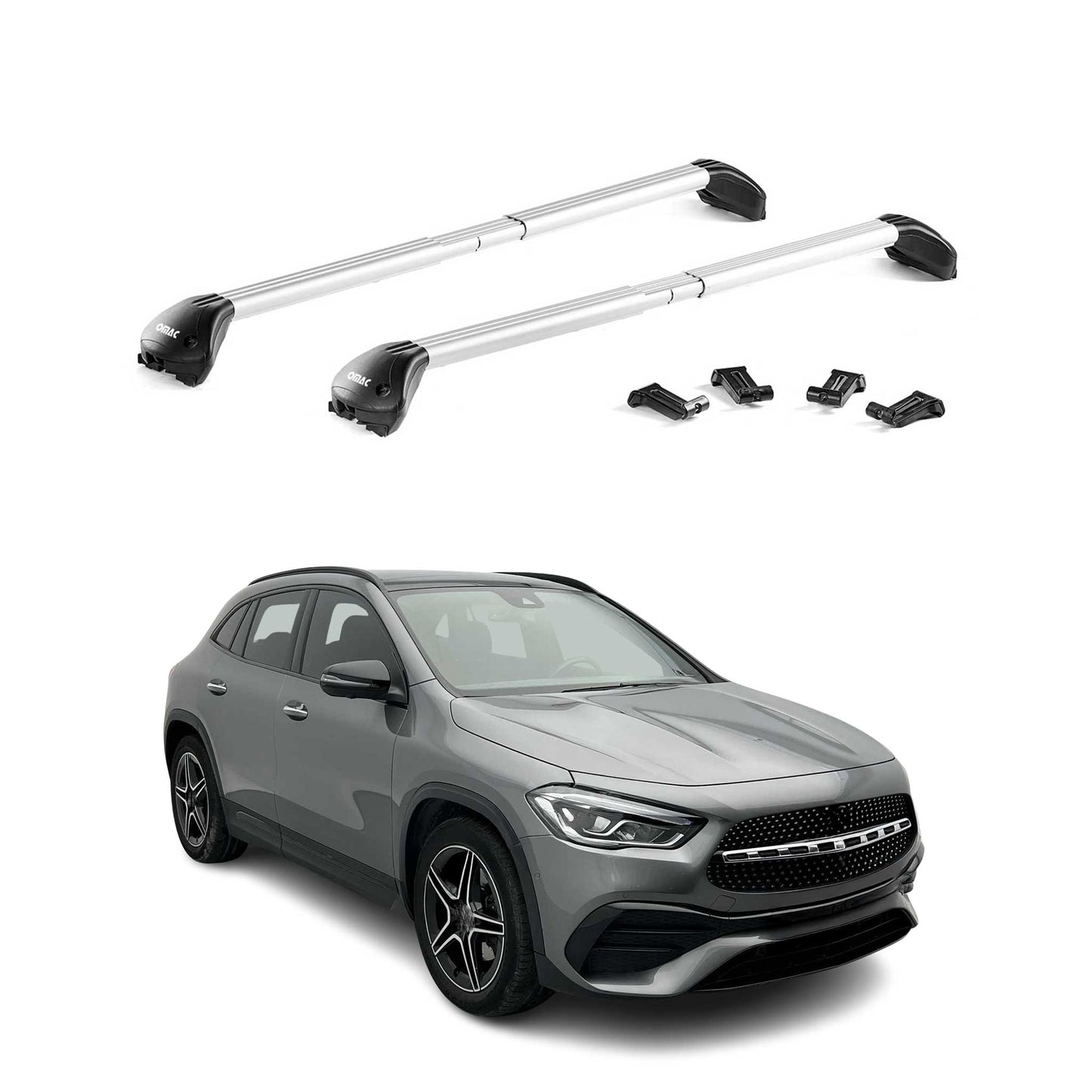 2016-2023 Fiat 500X Roof Rack Cross Bars Silver