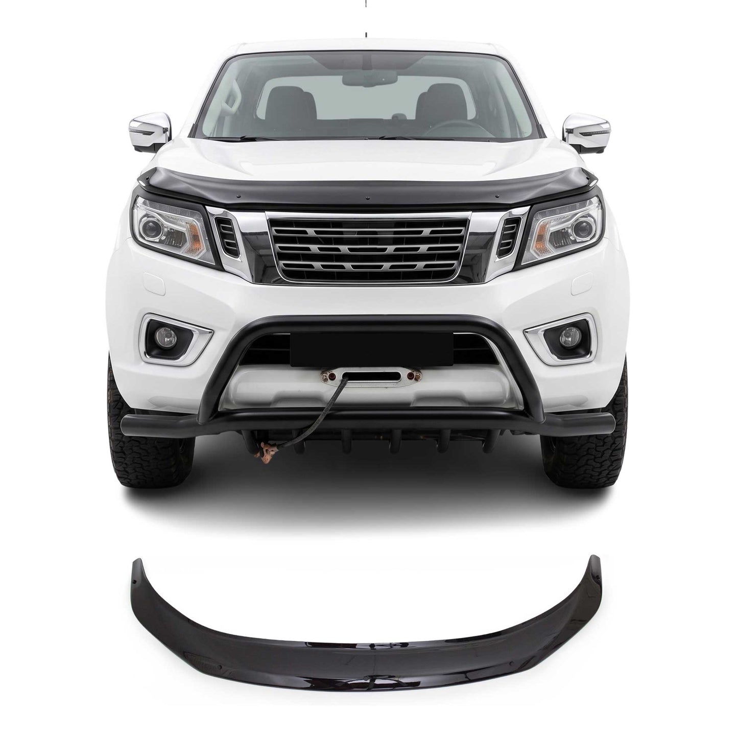 2014-2024 Nissan Navara D23 Front Bug Shield Hood Deflector 1 Pc Smoke