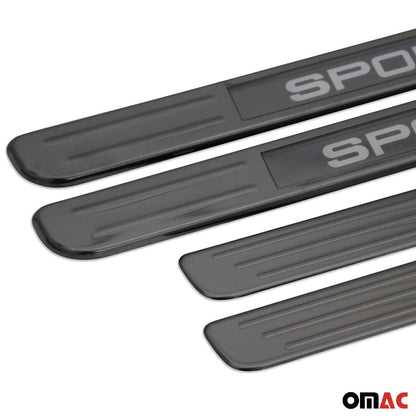 2018-2024 VW Tiguan Door Sill Scuff Plate Illuminated Sport Stainless Steel Dark 4 Pcs