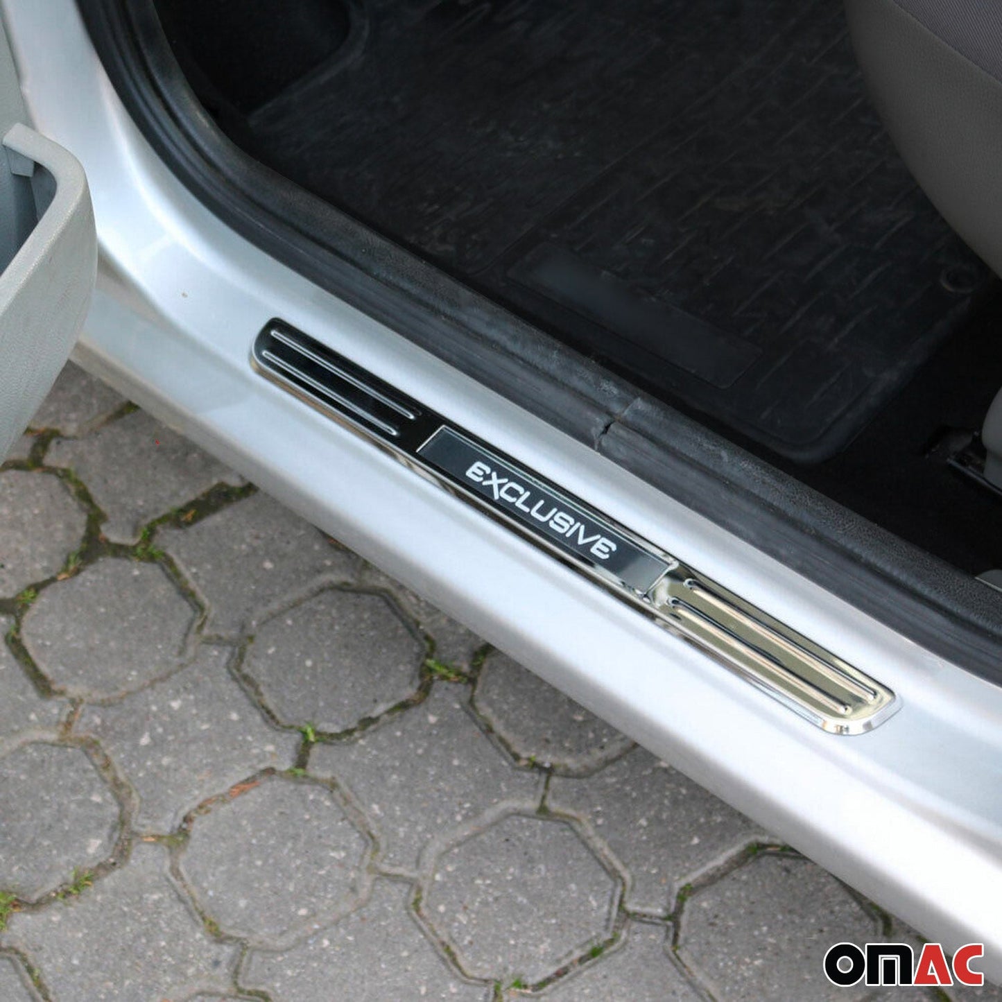BMW 5 Series Door Sill Scuff Plate Illuminated Exclusive Stainless Steel Silver 4Pcs