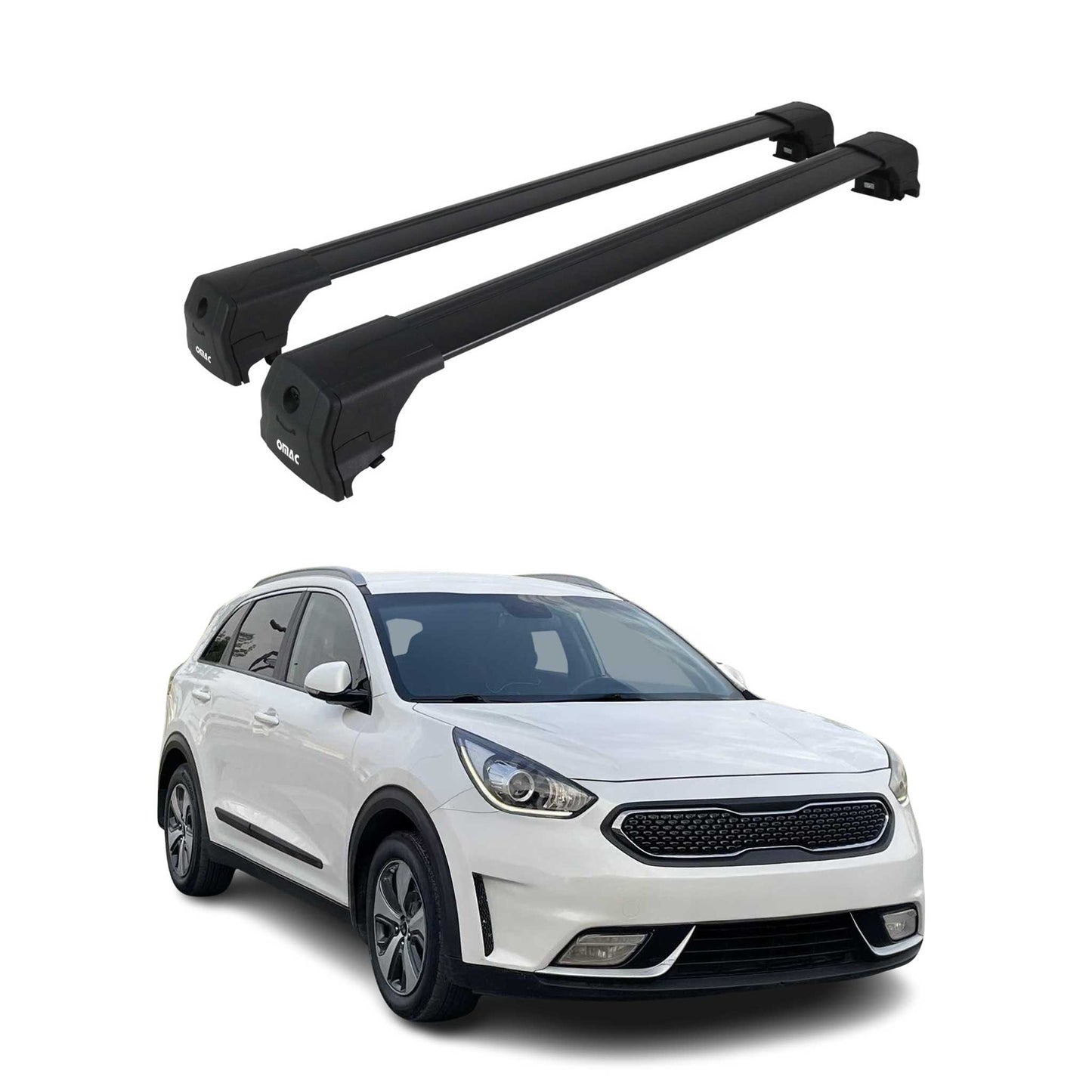 2017-2022 Kia Niro 1.gen Roof Rack Cross Bars Black