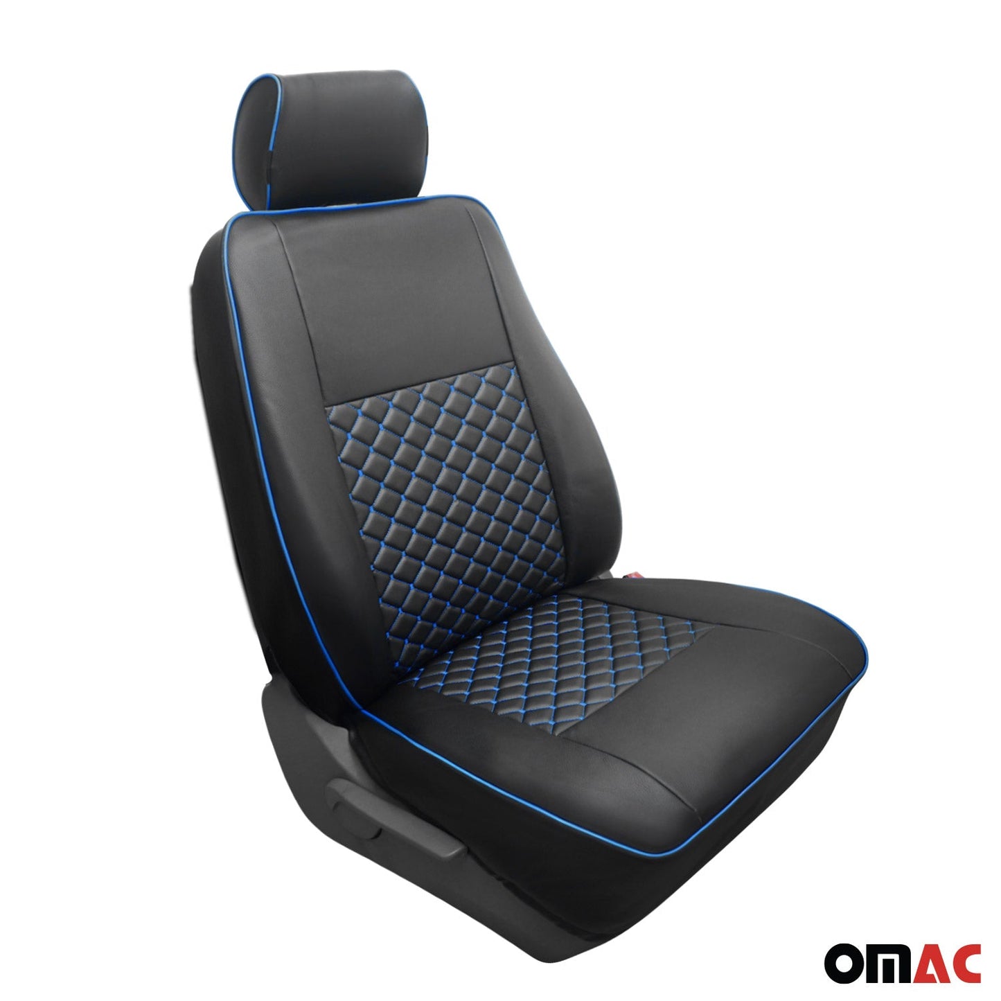 2015-2026 Ford Transit Leather Front Car Seat Covers Protector Black Blue