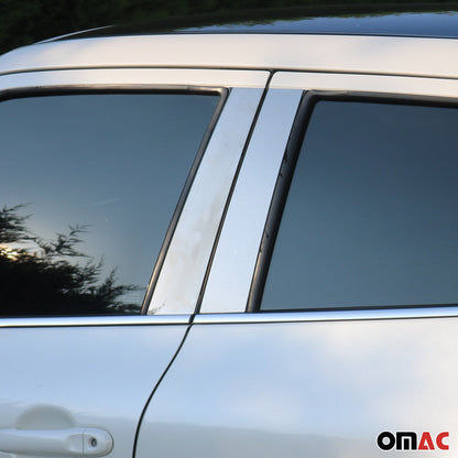 2007-2014 Cadillac Escalade Window B Pillar Posts Door Trim Steel Silver 4x