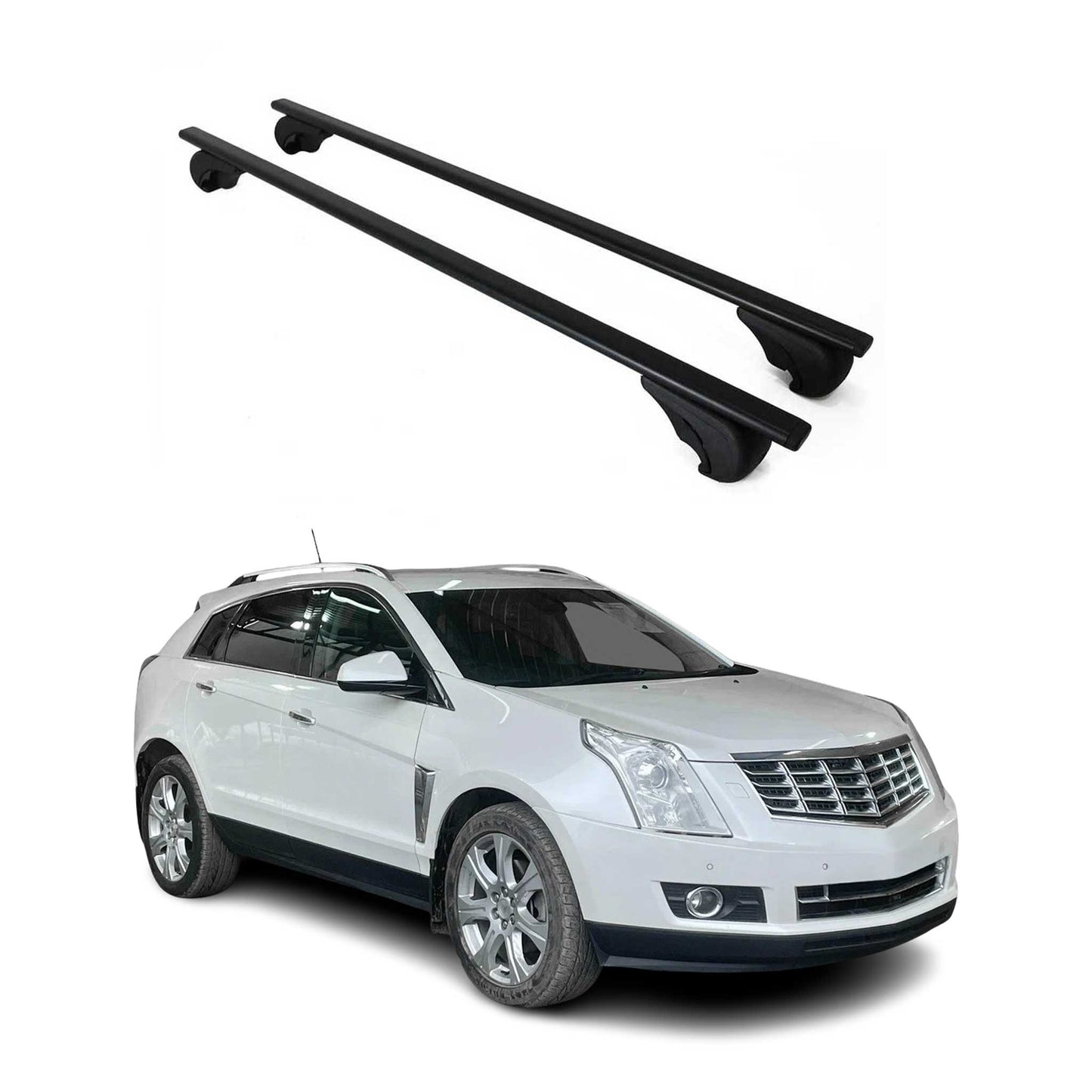 Roof Rack Cross Bars Carrier Durable for Cadillac SRX 2004-2016 Black 2Pcs