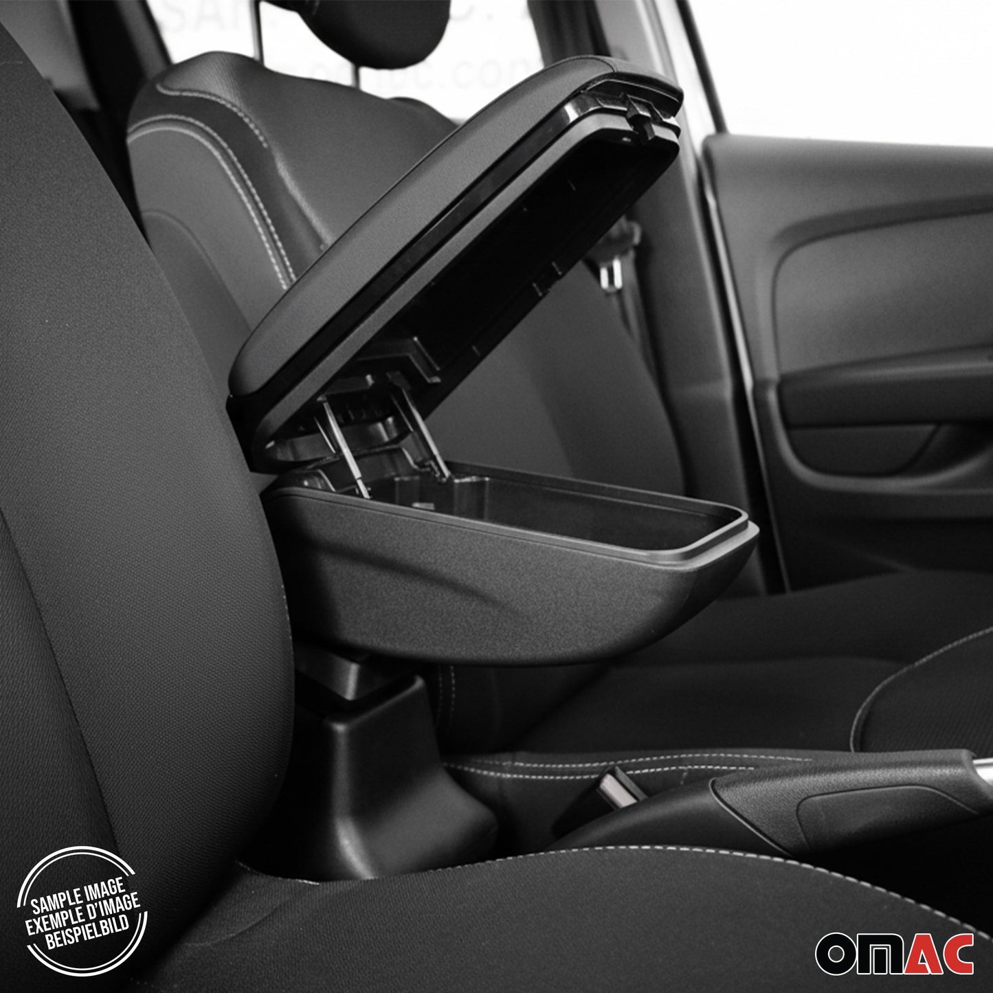 2014-2020 Fiat 500L Black Center Console Armrest Black Sliding 1Pc