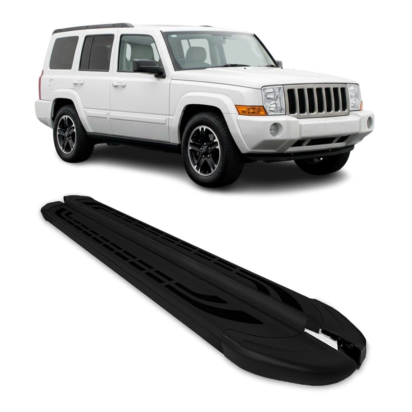 2005-2010 Jeep Commander XK / 2004-2011 Grand Cherokee WK Running Boards Side Steps Black