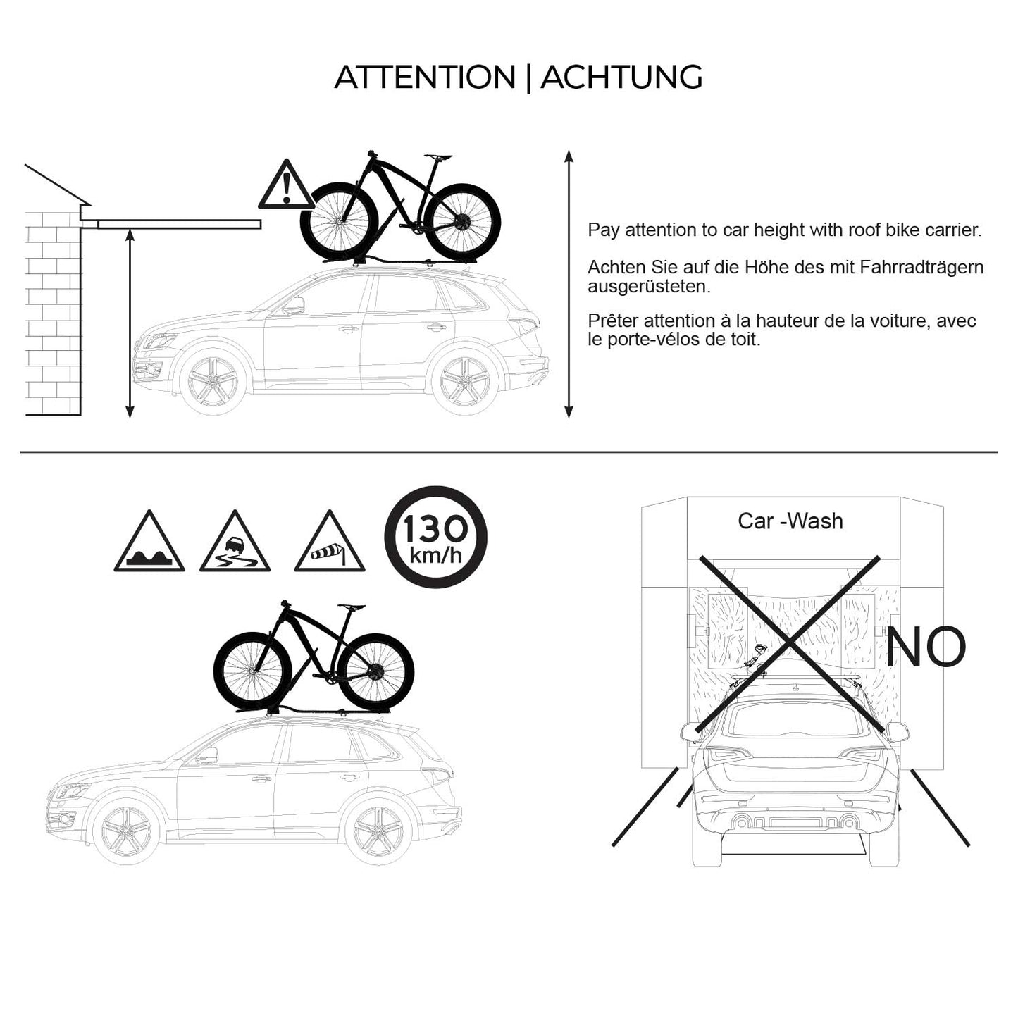 Car Rooftop Mount Bike Rack Carrier Bicycle Universal Lockable Silver 2Pcs