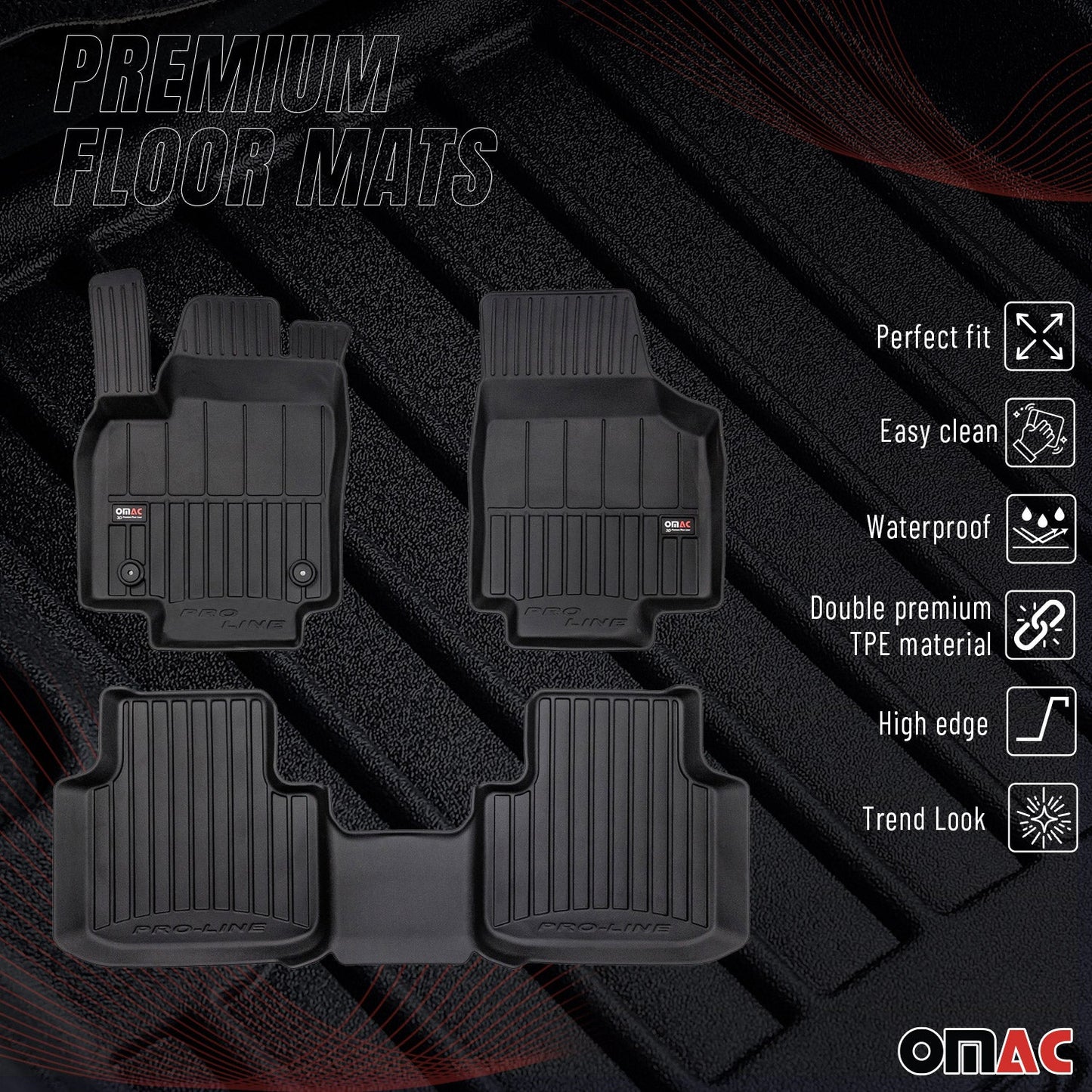 2020-2024 Volkswagen Atlas Cross Sport Premium Floor Mats Liners Full Set All Weather Heavy Duty