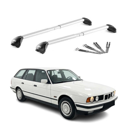 1989-2010 BMW 5 Series E34 E39 E61 Wagon Roof Rack Cross Bars Silver