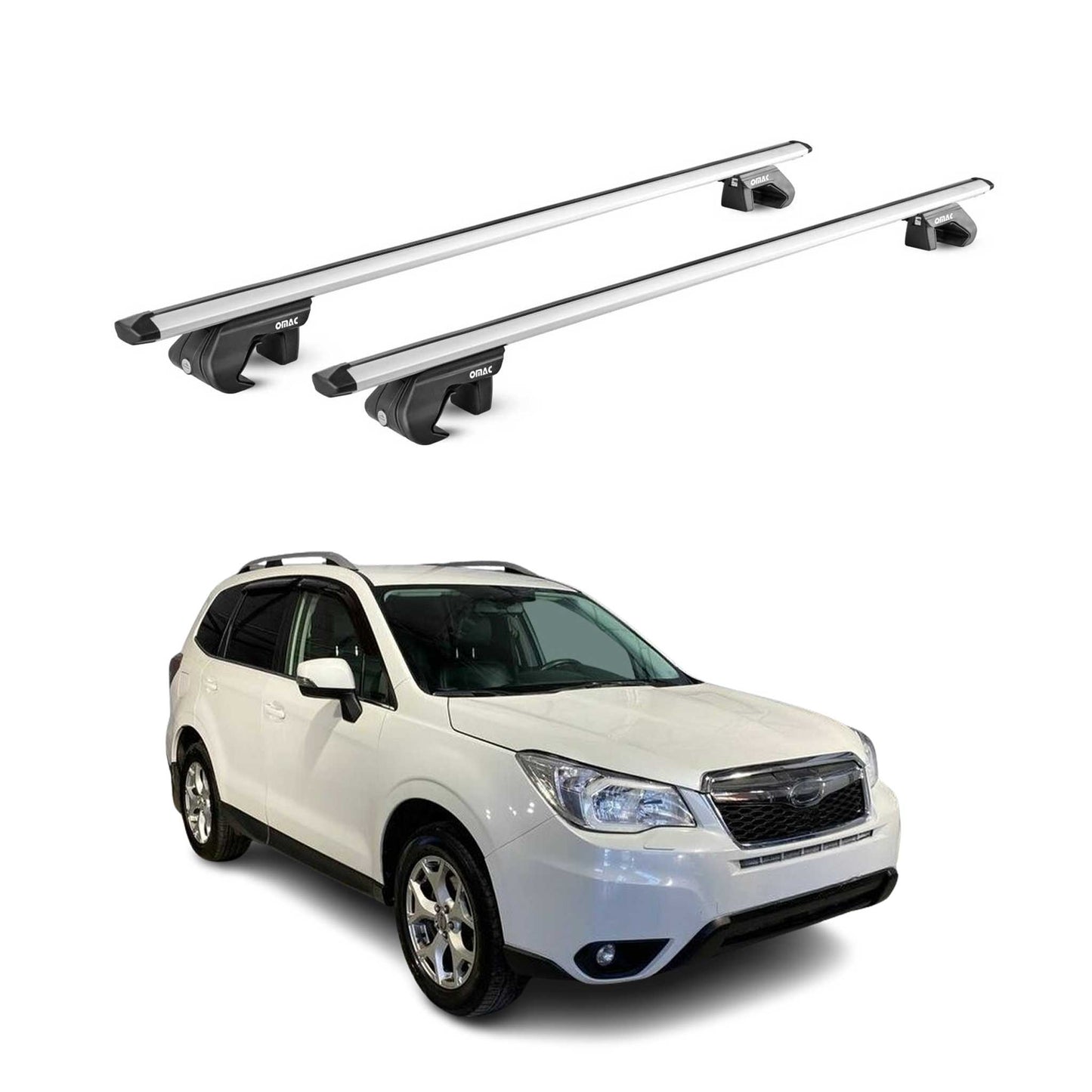 2014-2018 Subaru Forester IV Roof Rack Cross Bars Silver