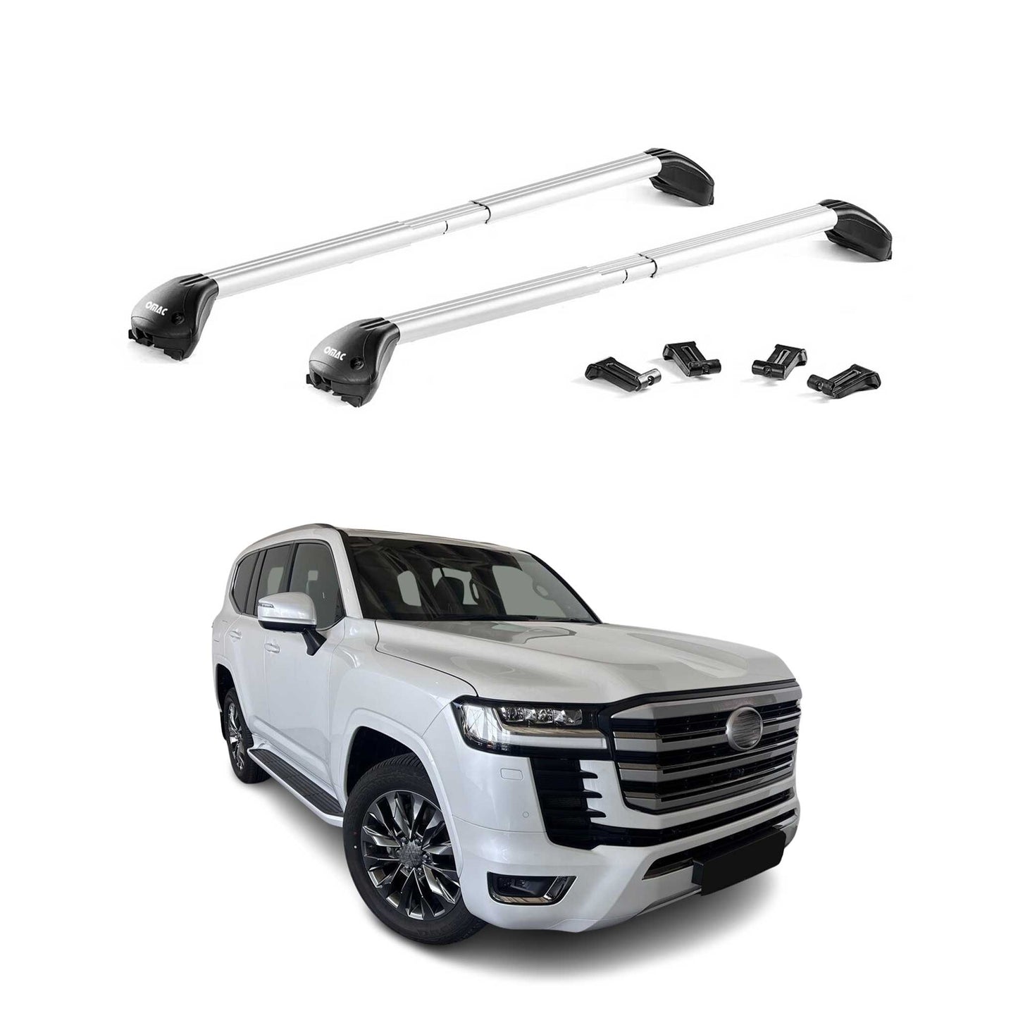 2024-2026 Toyota Land Cruiser J250 Roof Rack Cross Bars Carrier Silver