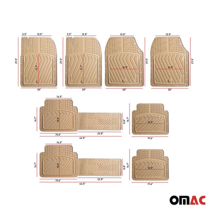 2006-2013 Mercedes R Class W251 Universal Floor Mats Liner TPE Beige 6Pcs