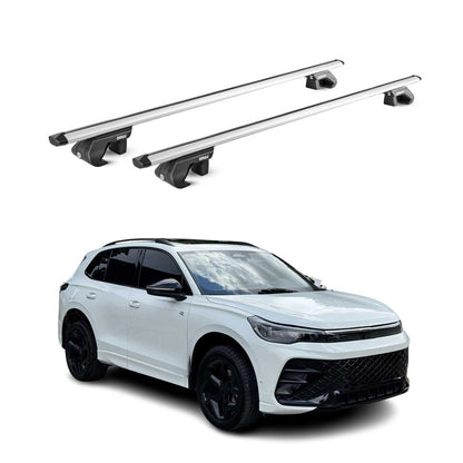 2025-2026 VW Tiguan Roof Rack Cross Bars Luggage Carrier Alu Silver 2x