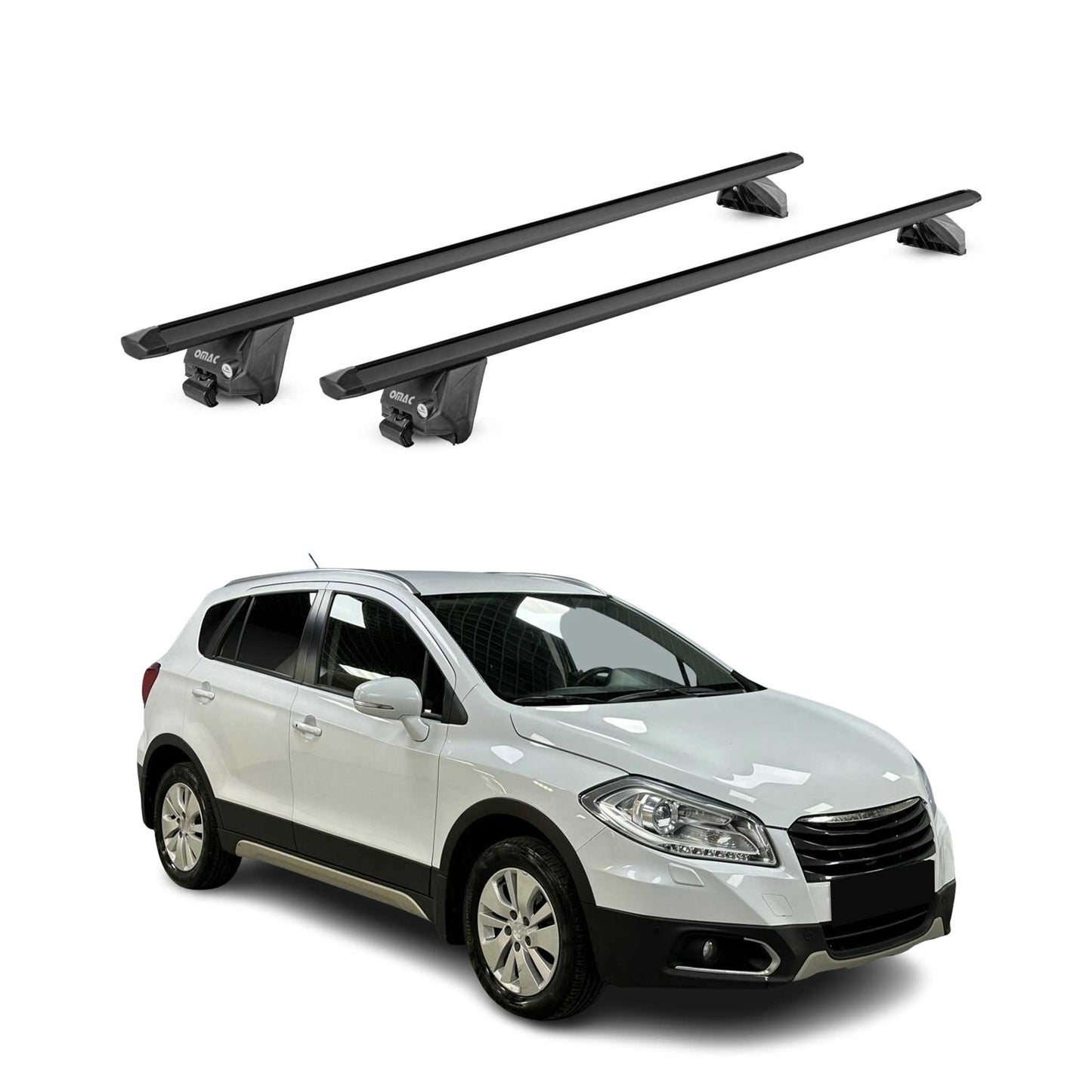 2014-2021 Suzuki SX4 S-Cross Roof Rack Cross Bars Black Carrier 2 Pcs