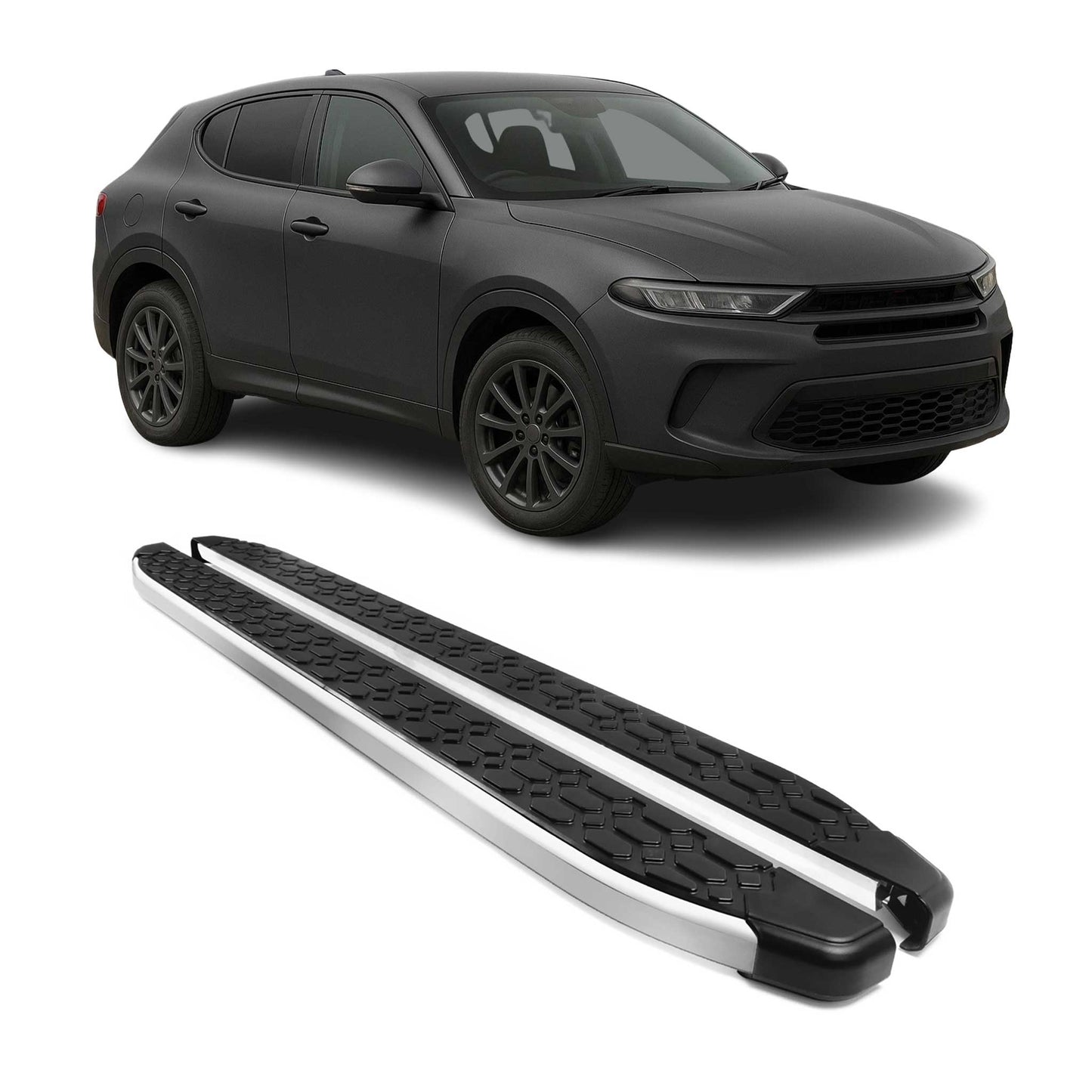 2023-2025 Dodge Hornet Running Boards Side Steps Silver & Black