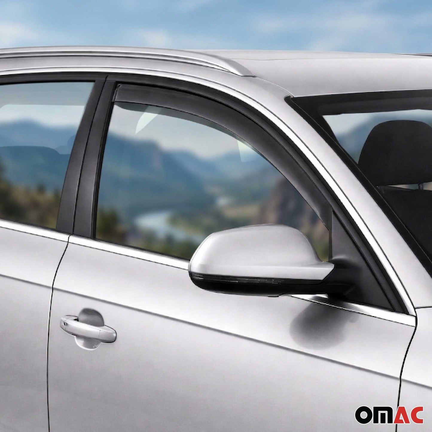 2008-2012 Audi A4 Wagon Window Visor Vent Rain Deflector 2Pcs Smoke